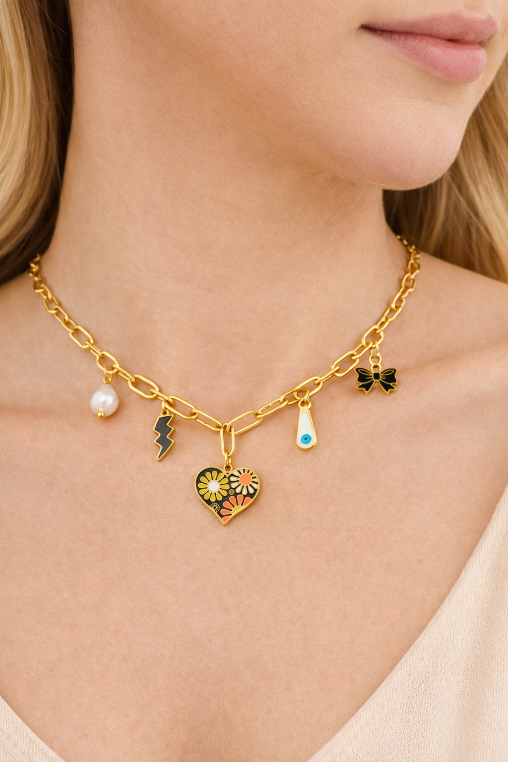 Punk Heart Pendant Necklace