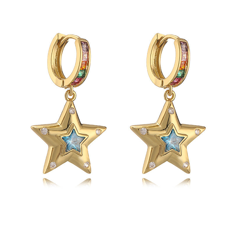 Heart And Stars Drop Earrings