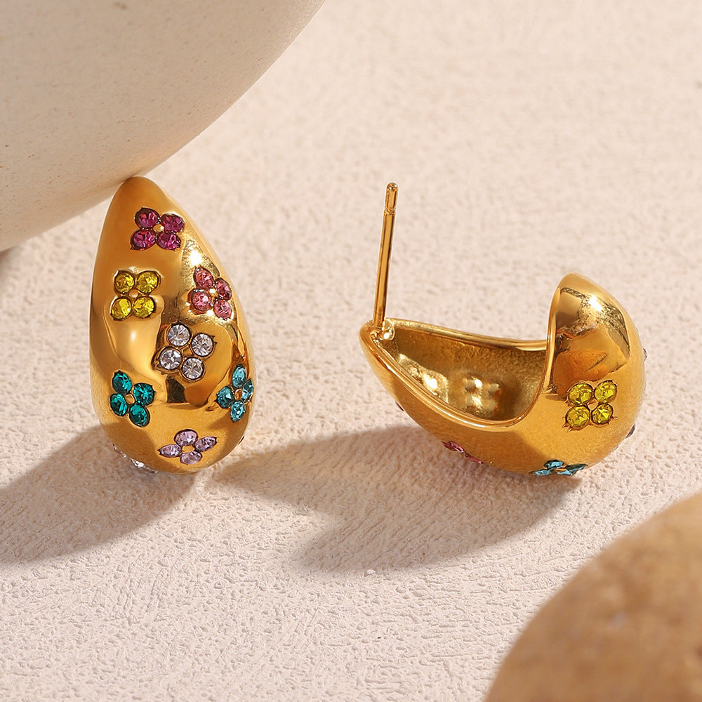 Flower Star Drop Earrings