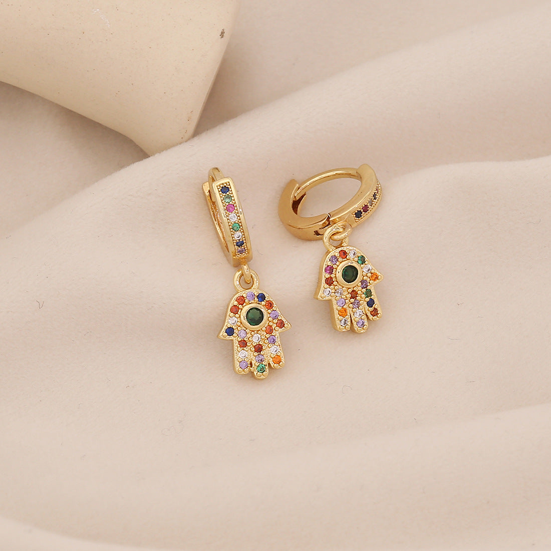 Colored Palm Earrings