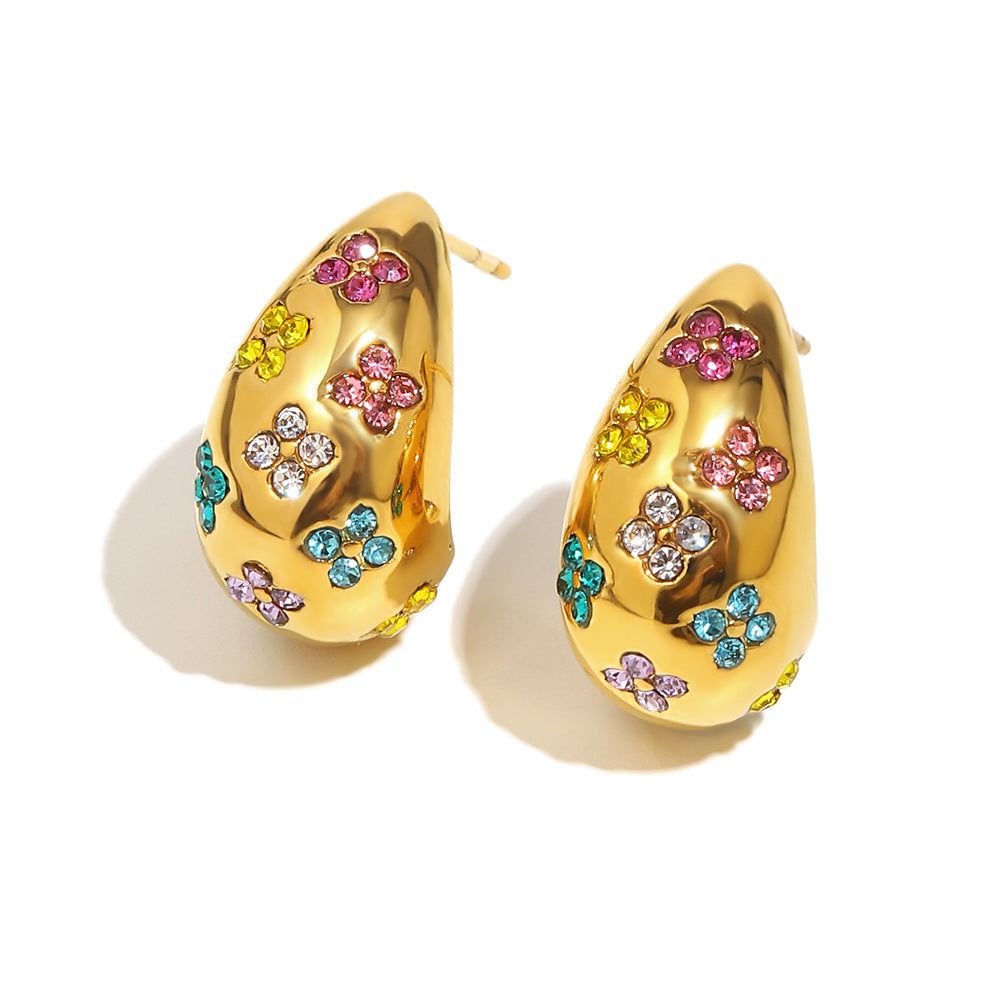 Flower Star Drop Earrings