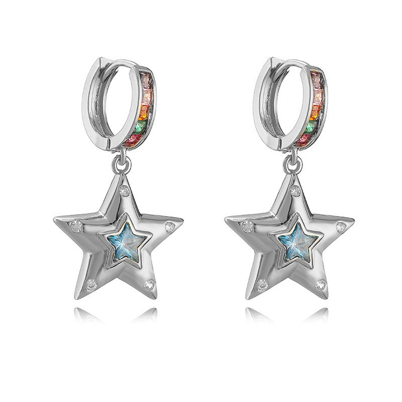 Heart And Stars Drop Earrings