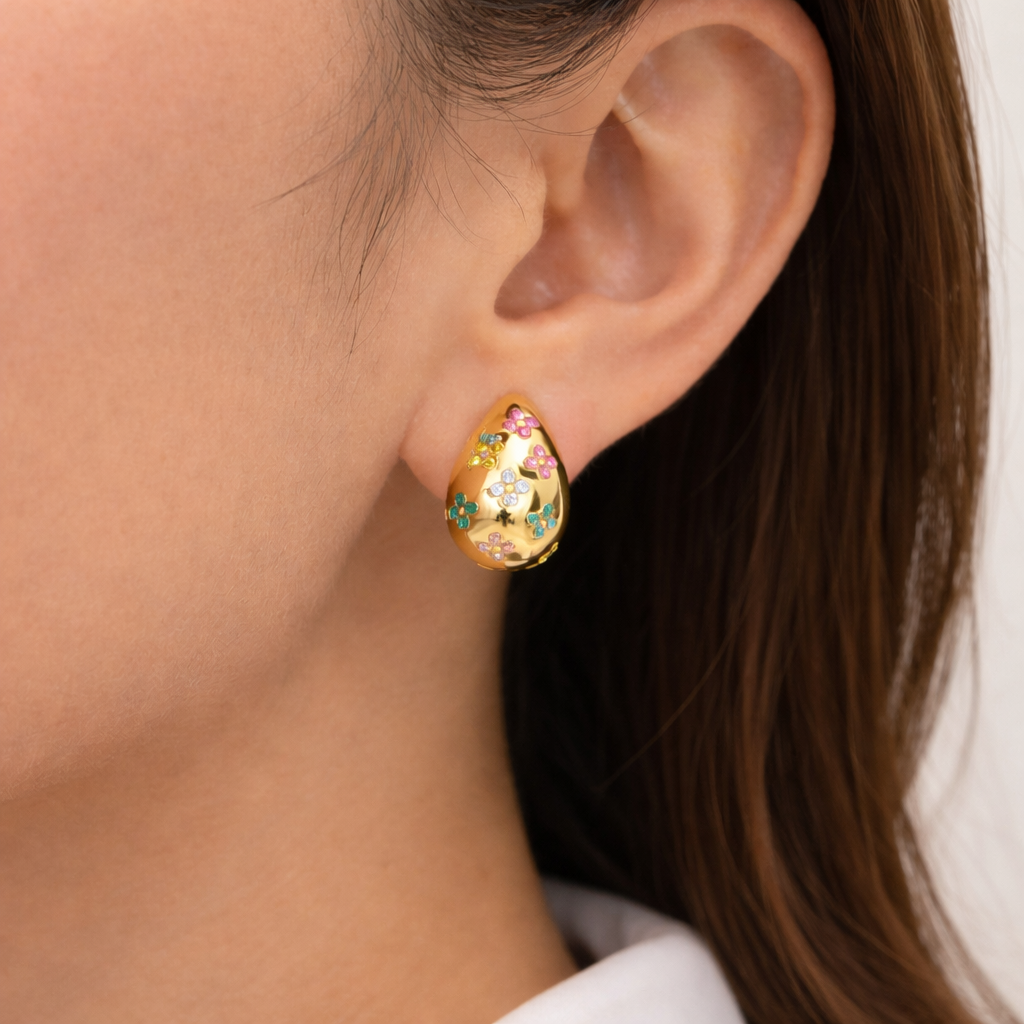 Flower Star Drop Earrings